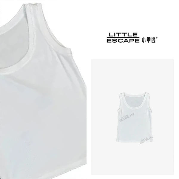 小乖逃D双色醋酸 白色背心 内搭吊带背心240408