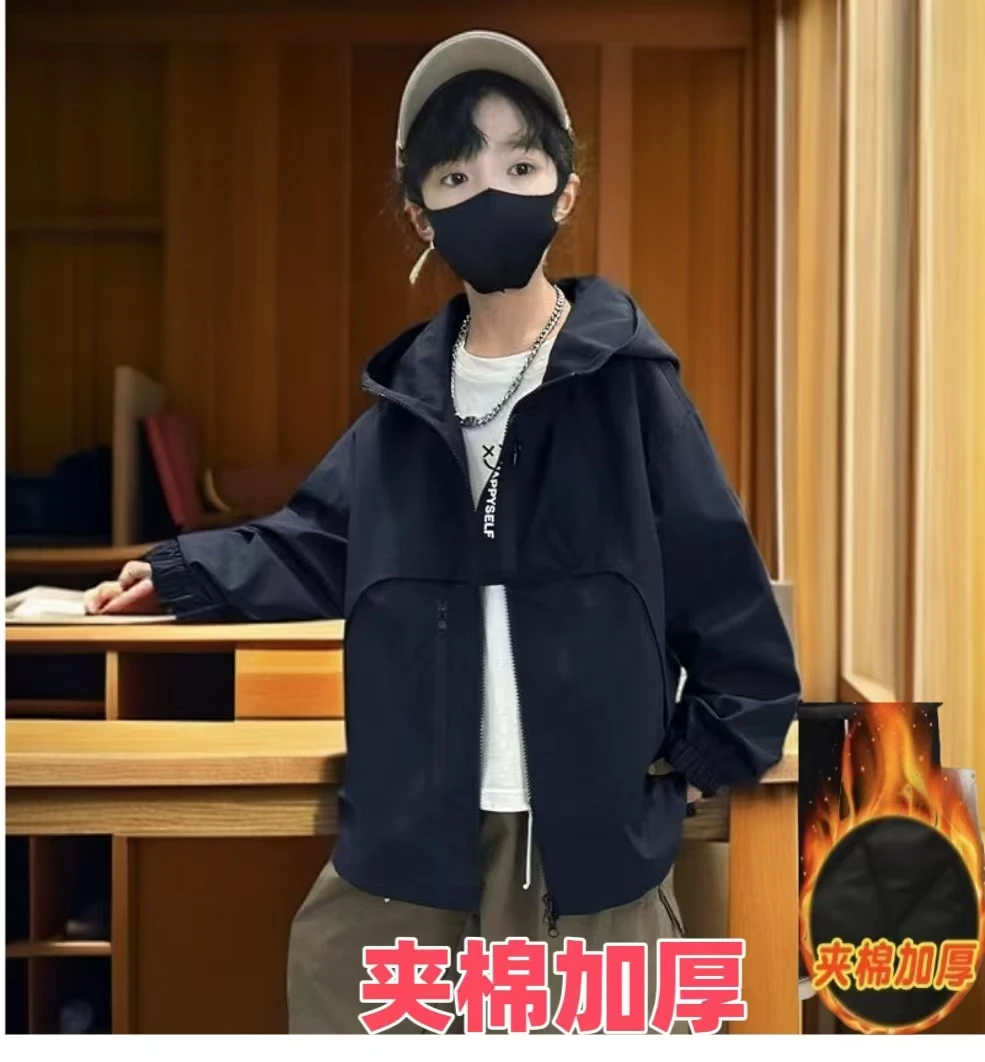 男大童棉袄加厚外套冬装2025新品春秋款时髦洋气儿童夹棉夹克潮