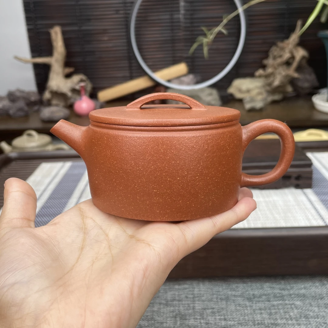 宜兴紫砂壶，原矿40目红降坡，汉瓦壶，180C