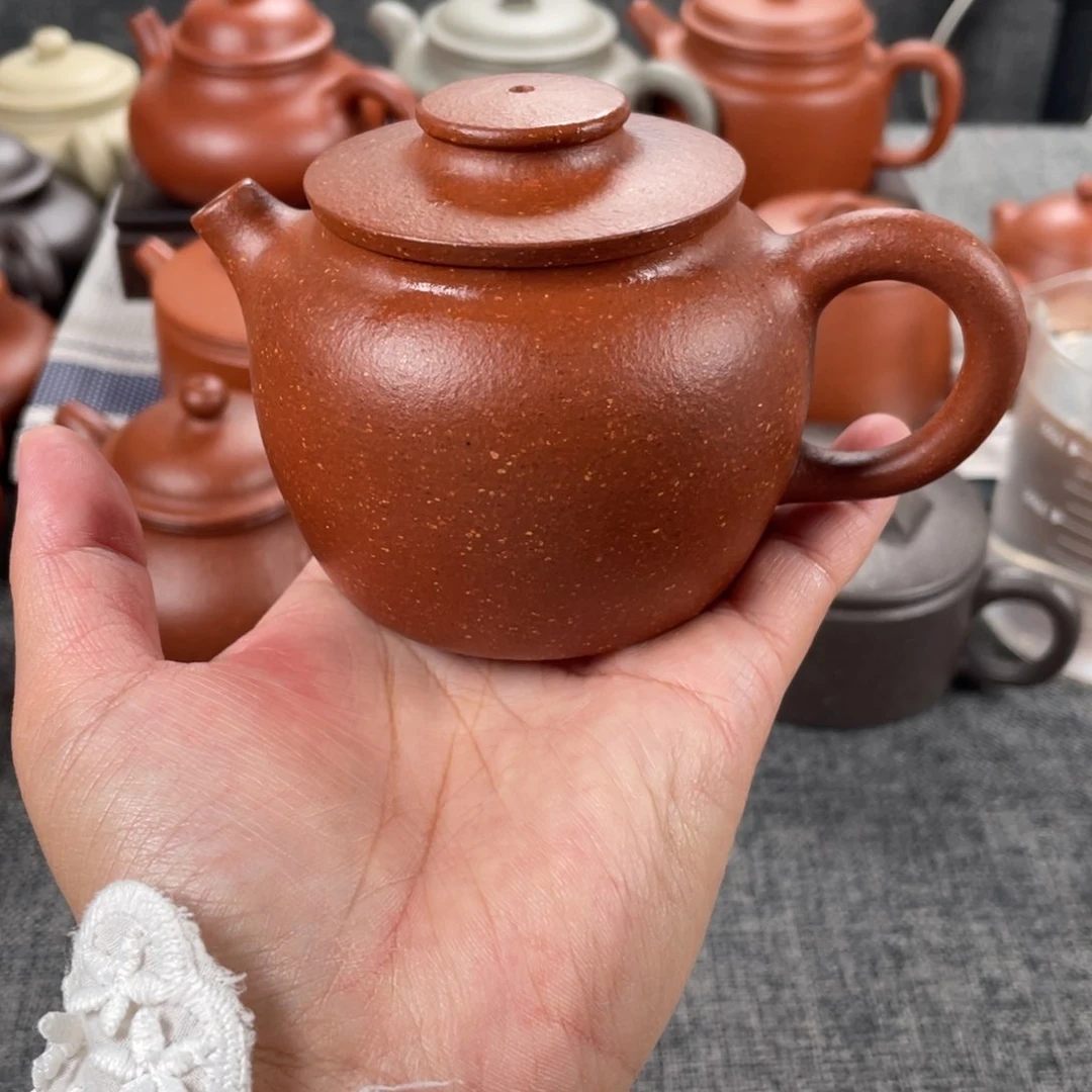 紫砂茶壶红降坡巨轮30目150