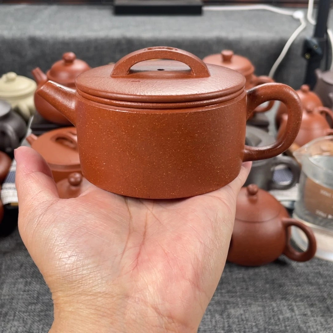 紫砂茶壶红降坡汉瓦微瑕30目200