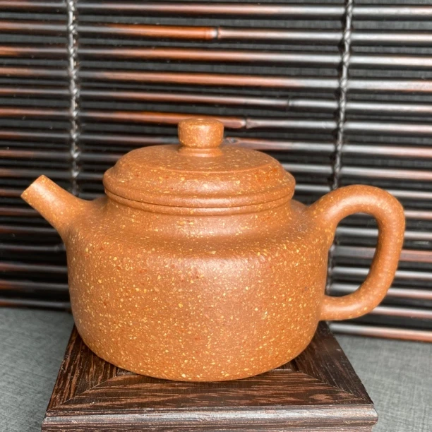 宜兴紫砂壶，原矿粗砂12目金降坡，德钟壶，220C