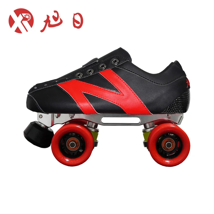 旭日双排轮滑 黑骑士 碳纤维 四轮旱冰溜冰鞋 阻拦 轮舞 户外刷街