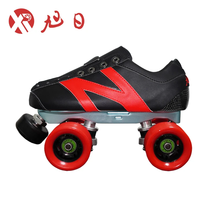 旭日双排轮滑 阻拦 轮舞 户外刷街 四轮旱冰溜冰鞋 黑骑士 碳纤维