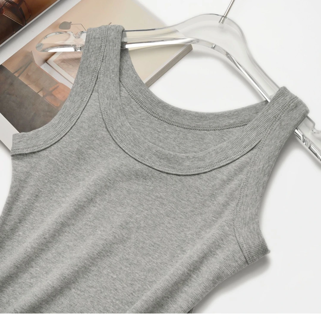 怡特美福利款简约高弹纯色百搭高弹内搭外穿螺纹无袖吊带背心2315