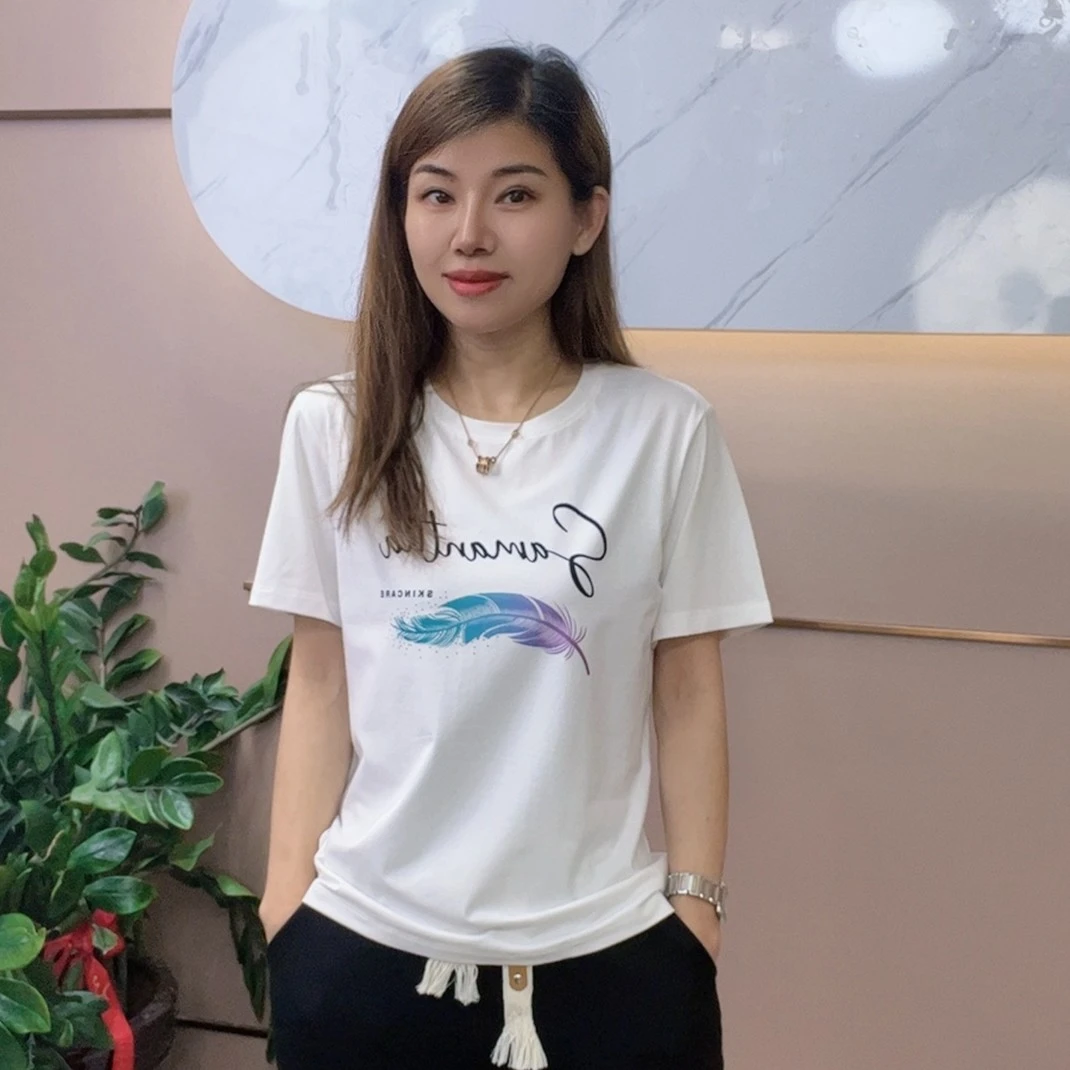【大霞 怡特美服饰】夏季文艺印花百搭透气宽松时尚休闲T恤2365