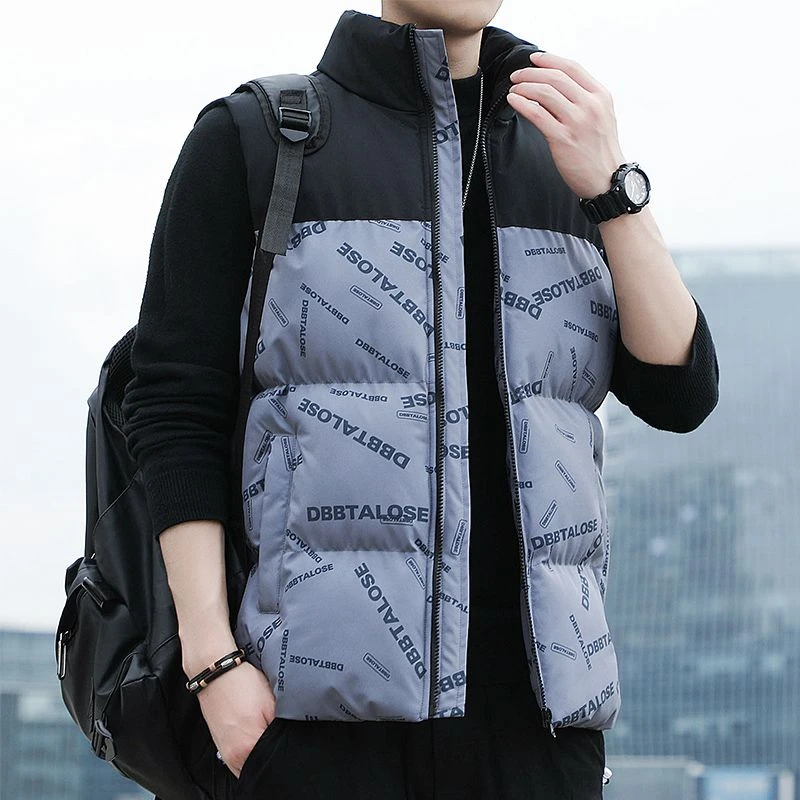 平湖羽绒服马甲男士秋冬季新款羽绒羽绒服潮流外穿背心加厚