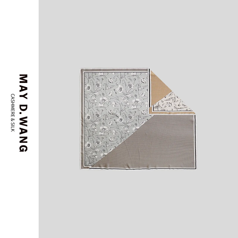 双面喷绘简约丝巾 D2F5029