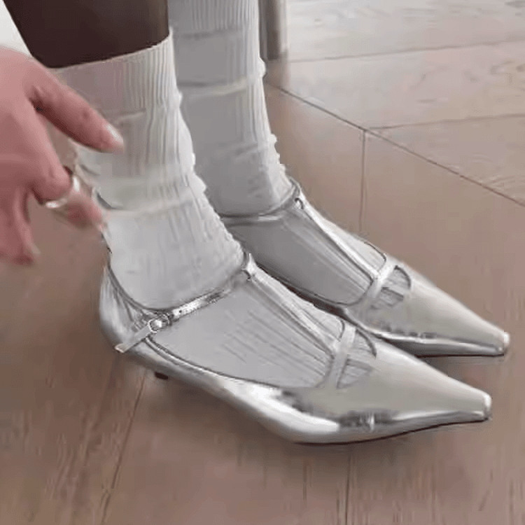 诗歌兰 正品566-02真皮小猫跟玛丽珍鞋女2024年新款