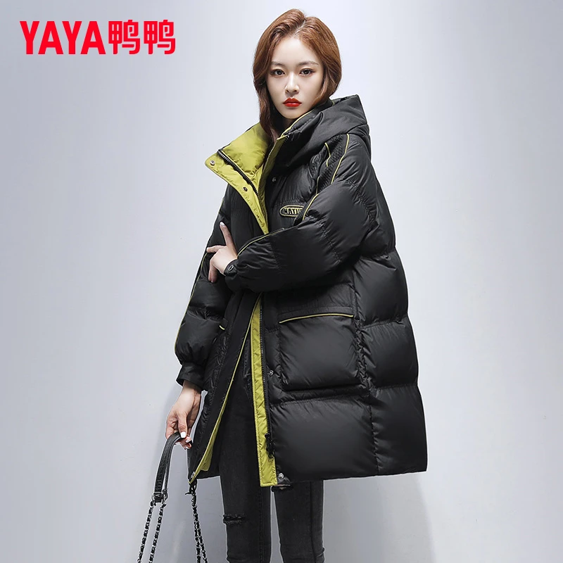 YAYA/鸭鸭品牌正品时尚羽绒服女2025冬季新款品牌时尚鸭绒外套潮
