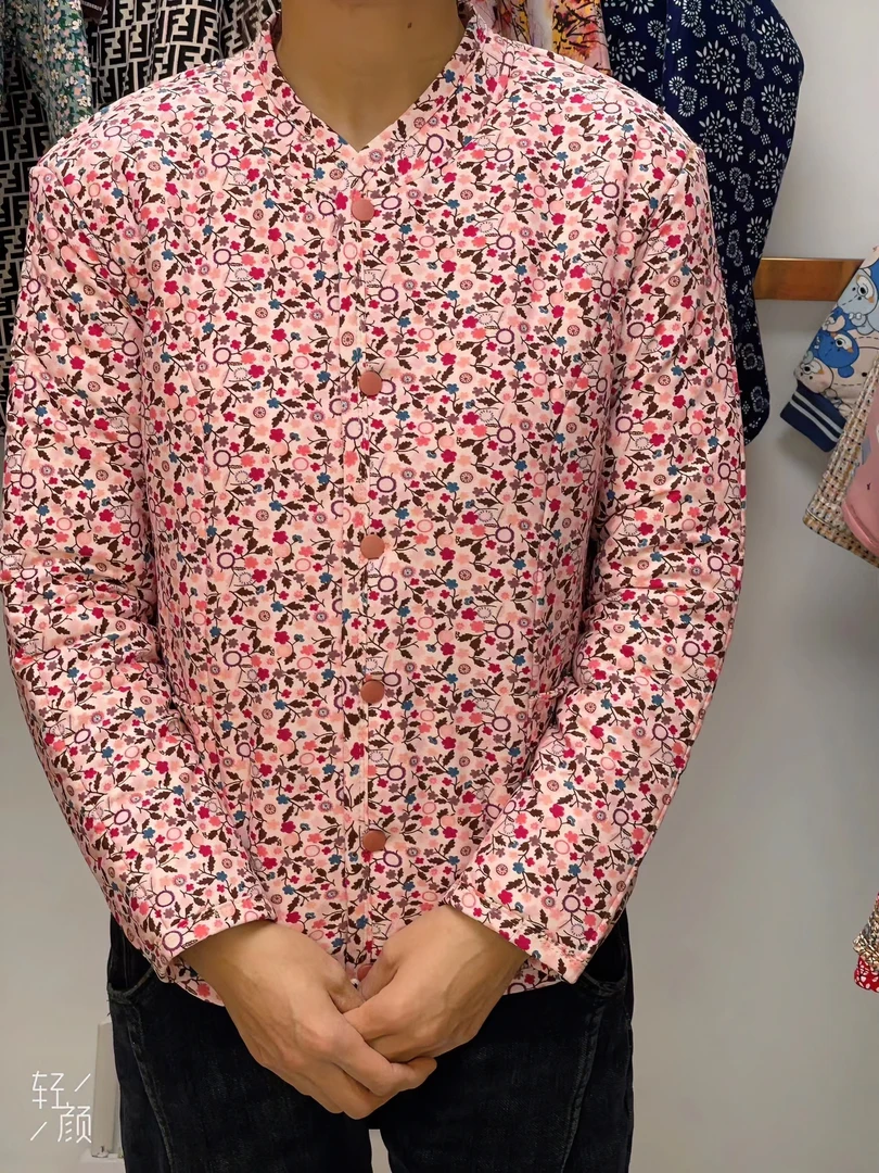 【奥驼绒】粉底小红花小棉袄