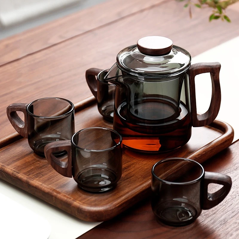 玻璃茶壶套装茶水分离轻奢高档功夫茶具套装（一壶四杯）