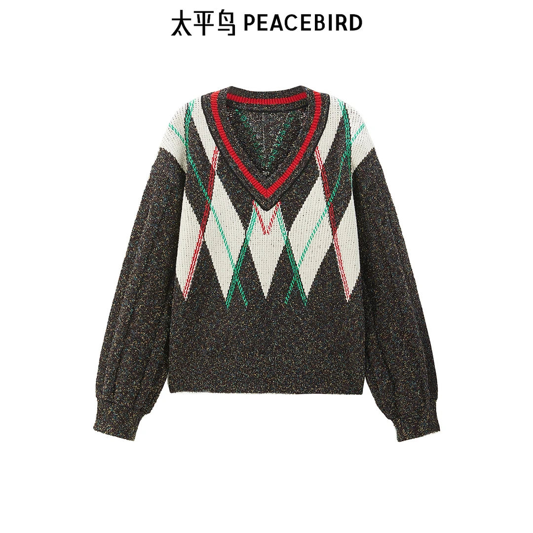 【小余专属】太平鸟学院风V领套头衫A3EED4136