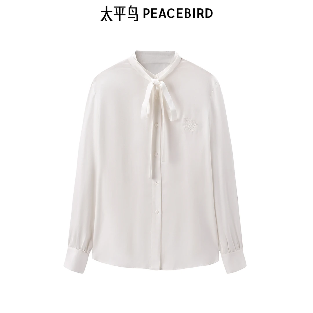 【赵老板专属】太平鸟冬季新款斯文系带衬衫A1CAD4462