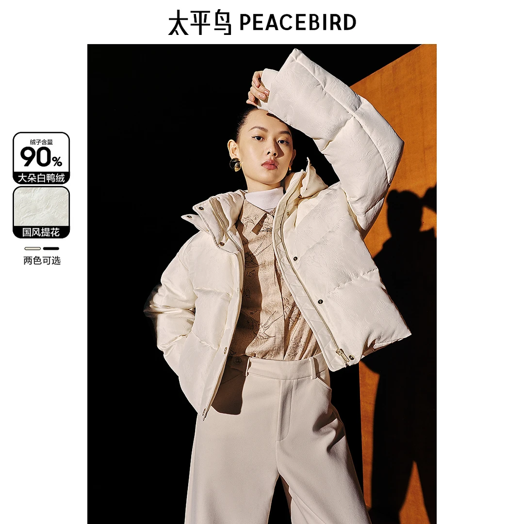 【粉丝】【苏州博物馆 x 太平鸟联名】提花中式羽绒服AAACE422L