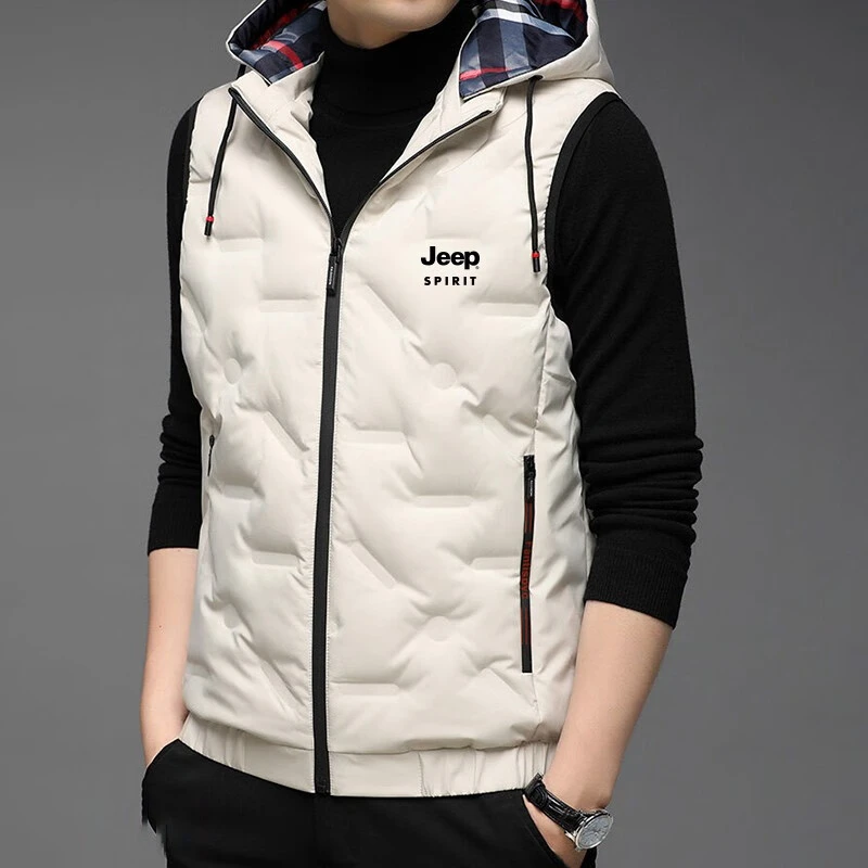 JEEP吉普羽绒马甲男时尚百搭防寒保暖潮流休闲男士坎肩马夹男装