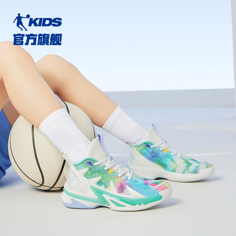 中国乔丹单网儿童篮球鞋网面透气2024夏季新款中大童男童运动鞋子
