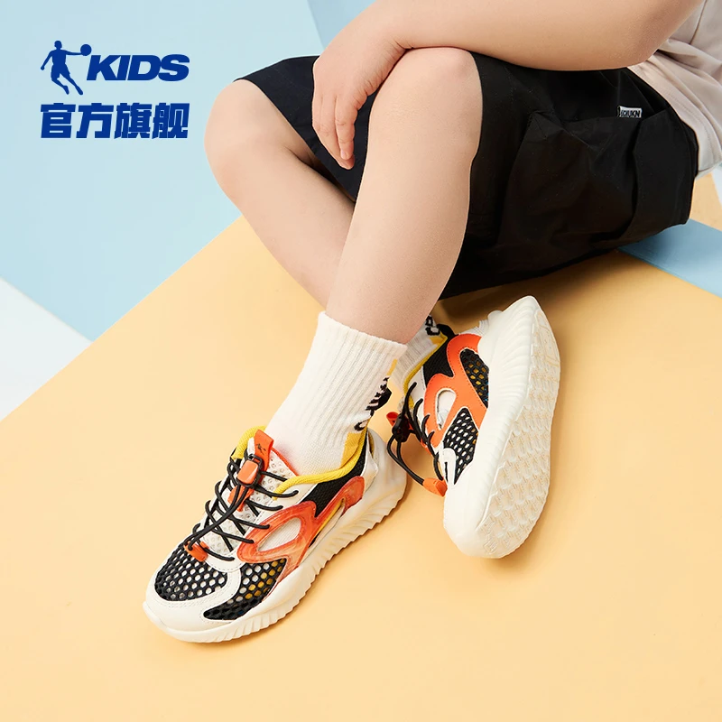 中国乔丹童鞋儿童运动鞋2024夏季新品透气男童清凉小童网面框子鞋