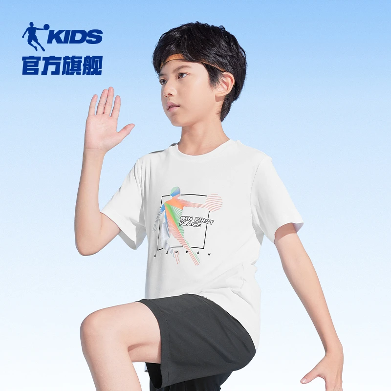 童装男童短袖T恤夏2025新款儿童吸湿速干跑步上衣运动夏装女