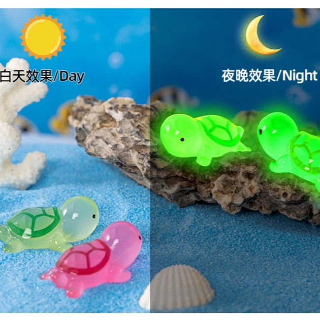 【回家拆】微景观夜光85mm巨无霸乌龟装饰苔藓小鱼缸造景树脂小摆件