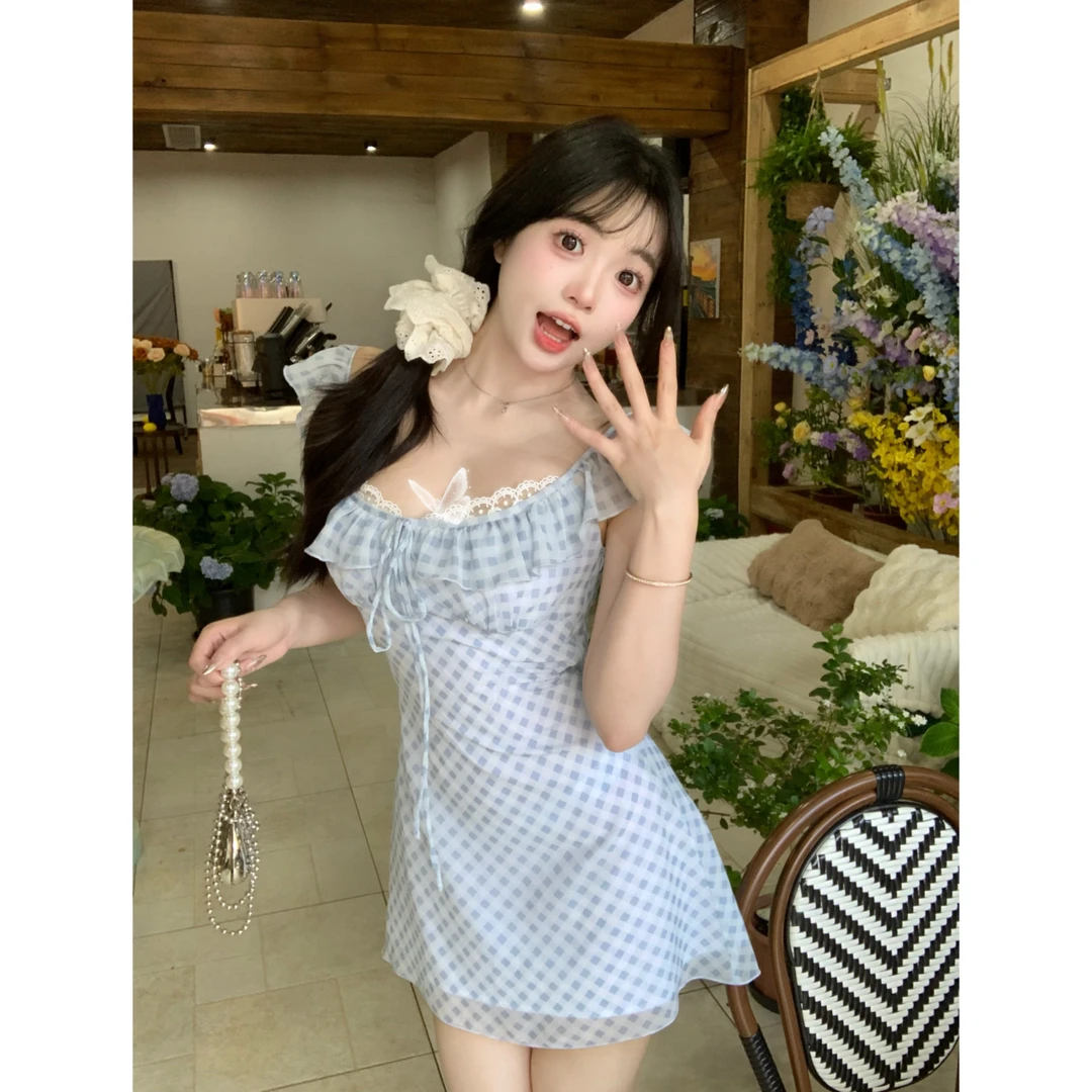 MengFairy清清【海盐胶片】韩版时尚气质显瘦小众设计感连衣裙3149M