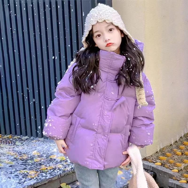 女童羽绒服短款2025新款白鸭绒加厚保暖中大儿童韩版洋气冬装外套