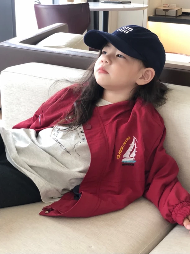 女童洋气美式刺绣夹克外套24Q011