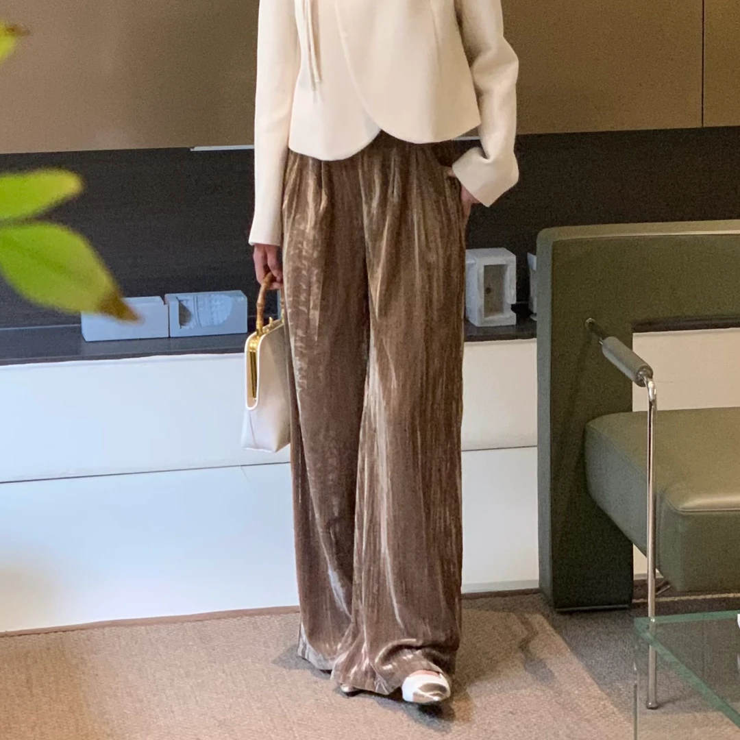 【云照晚】秋冬盘扣斜襟外套+秋冬阔腿丝绒休闲长裤DLXBAO23AC0011