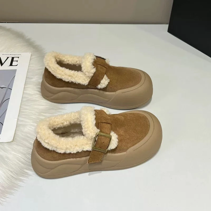 李园家2号店-827-厚底百搭加绒一脚蹬毛毛鞋