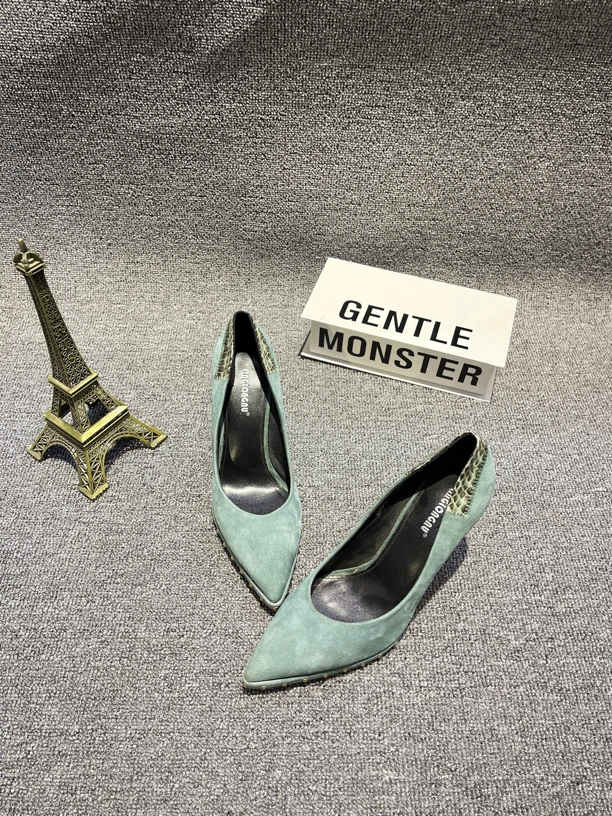 新款防水台高跟鞋浅口高跟鞋气质舒适时尚休闲性感拼色尖头百搭