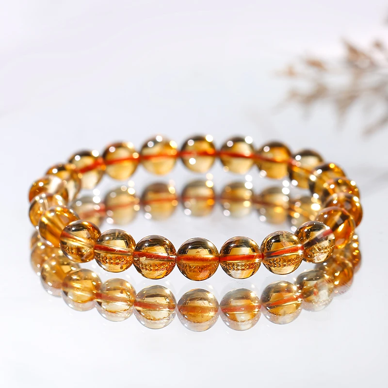 天然高阶净透体巴西暴力黄黄水晶手串-尺寸可选-多样性发其一