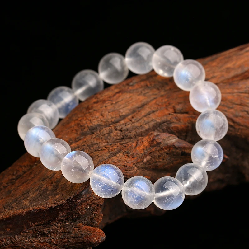 【圆圆甄选】斯里兰卡奶油体月光石11.5-12mm单圈手链026多样性发一