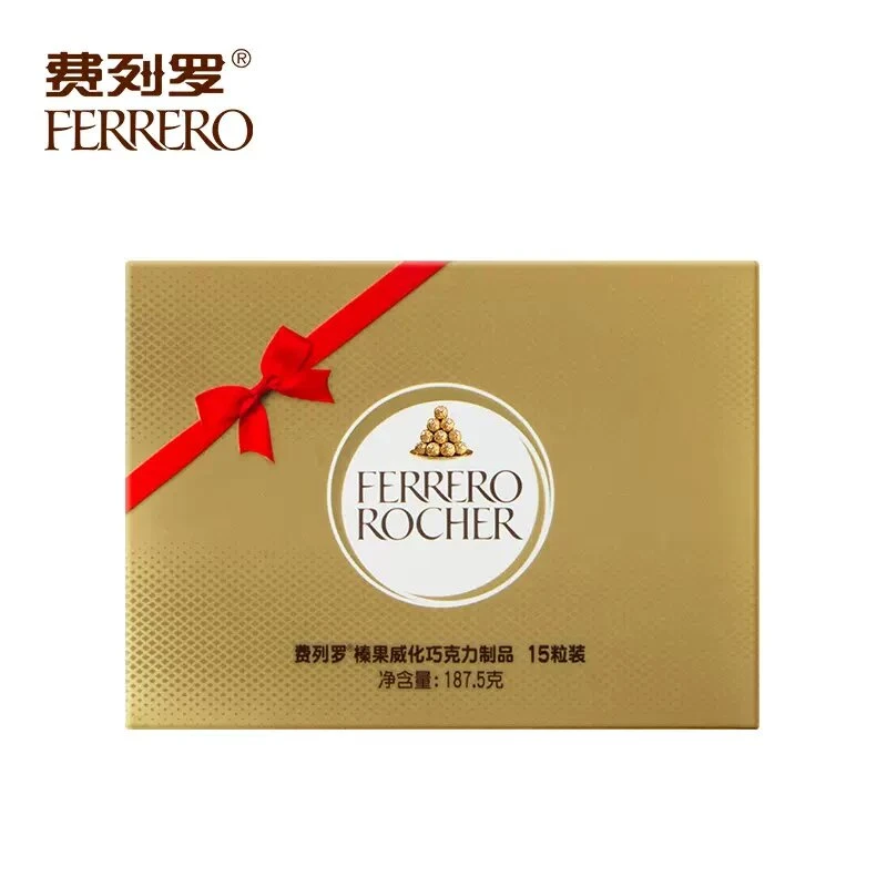 费列罗榛果威化巧克力15粒礼盒装配手提袋【12月份到期】