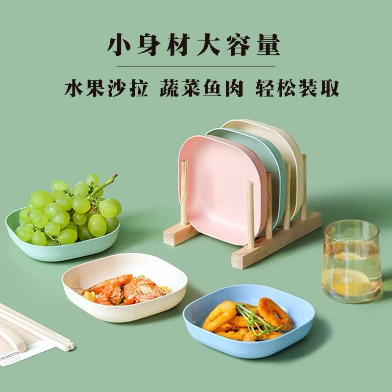 【11件套】10个吐骨碟+收纳底座北欧风吐骨碟家用水果盘餐桌小方碟