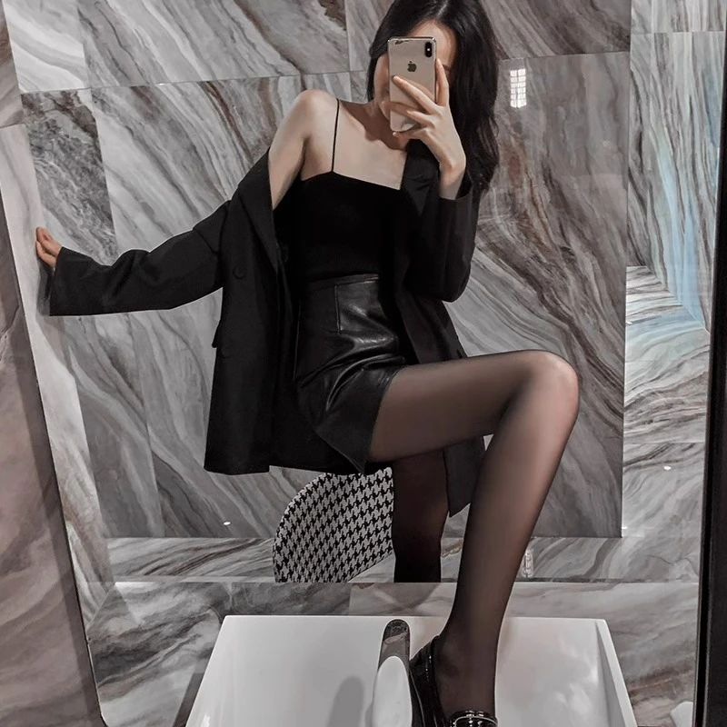 假透肉打底裤女秋冬外穿裸感光腿神器加绒黑色丝袜美腿透肤连裤袜