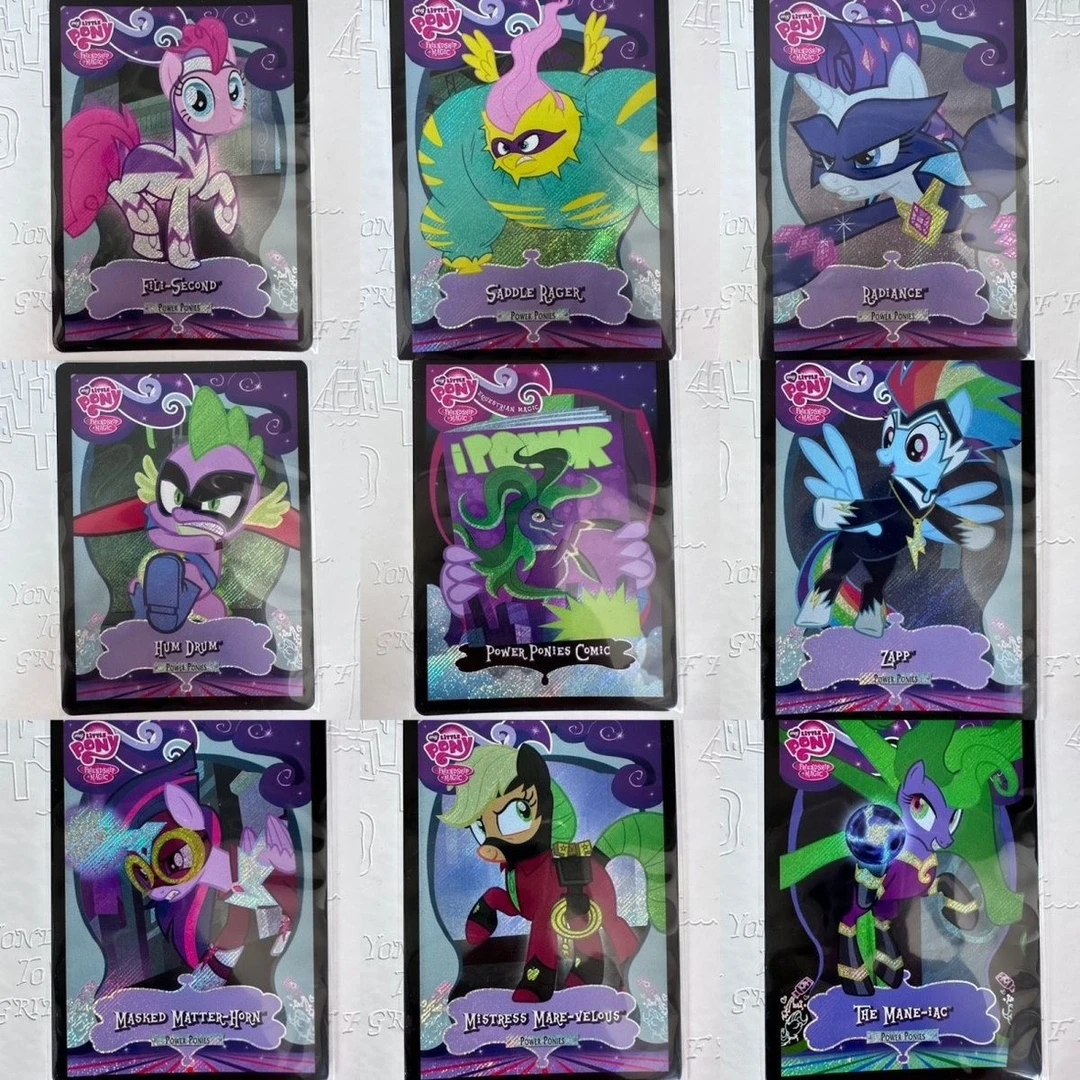 【拆卡】小马宝莉美版超能小马盒闪卡包一套9张