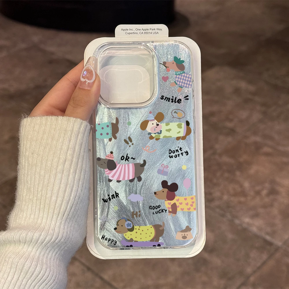 气球腊肠狗适用苹果16手机壳iPhone15/14Promax潮VIVO华为小米OP