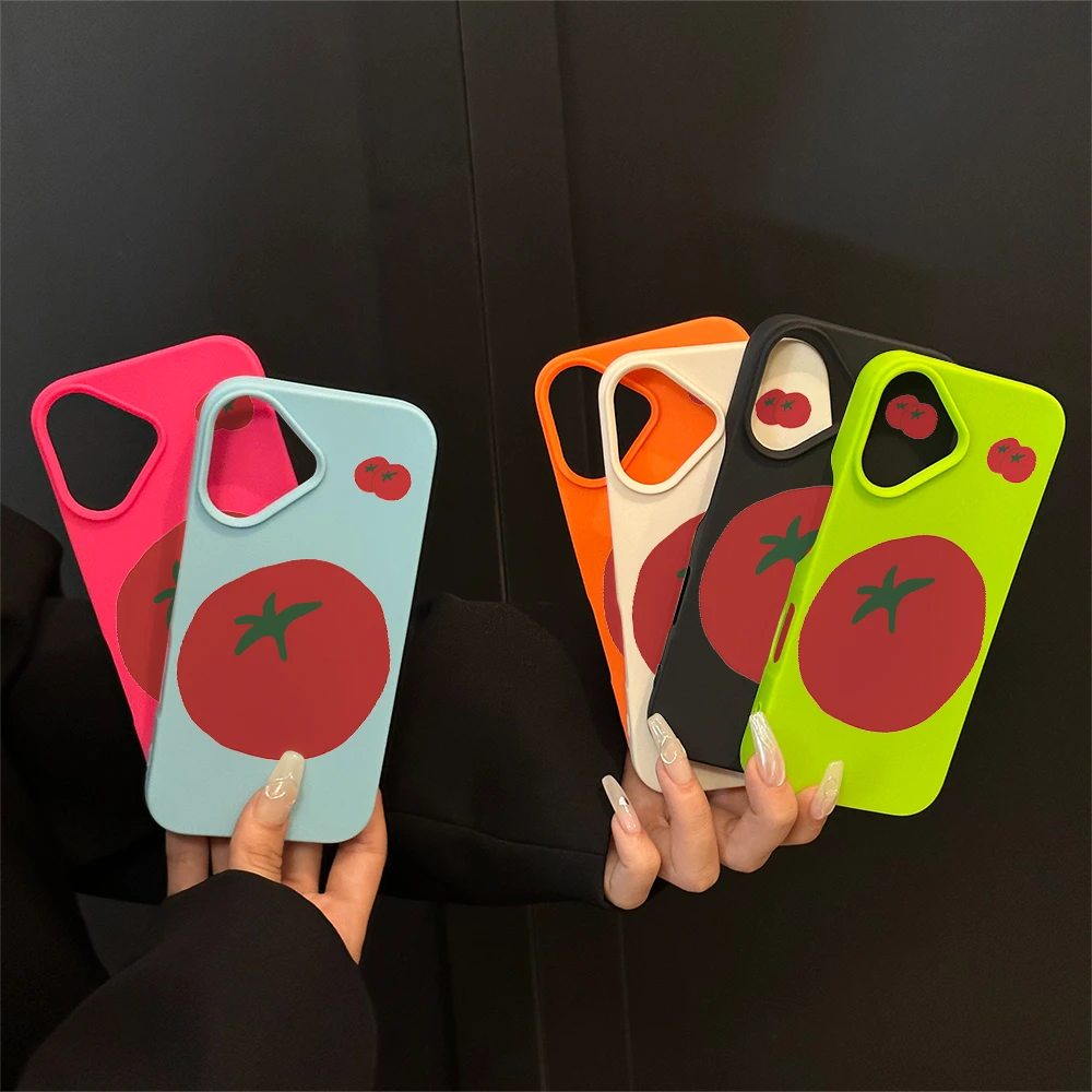 西红柿大孔半包适用于iPhone15Pm苹果14Pro手机壳13/12/11