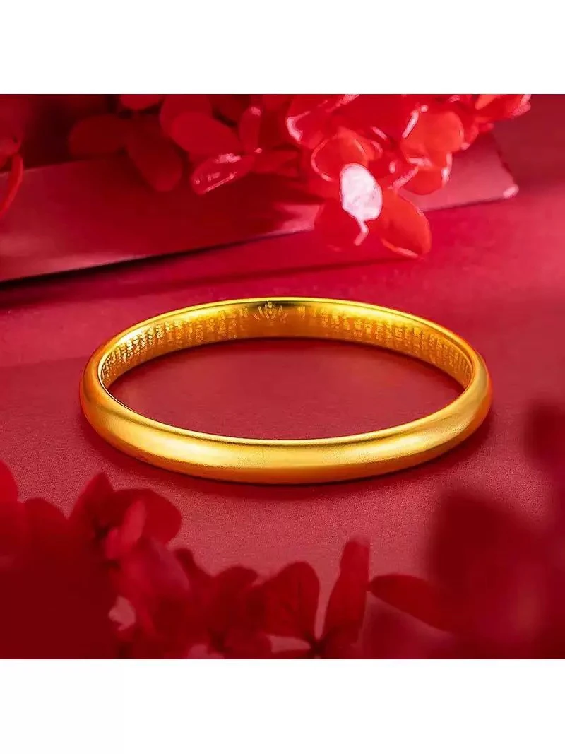 手镯 莲花闭口心经手镯时尚经典古法