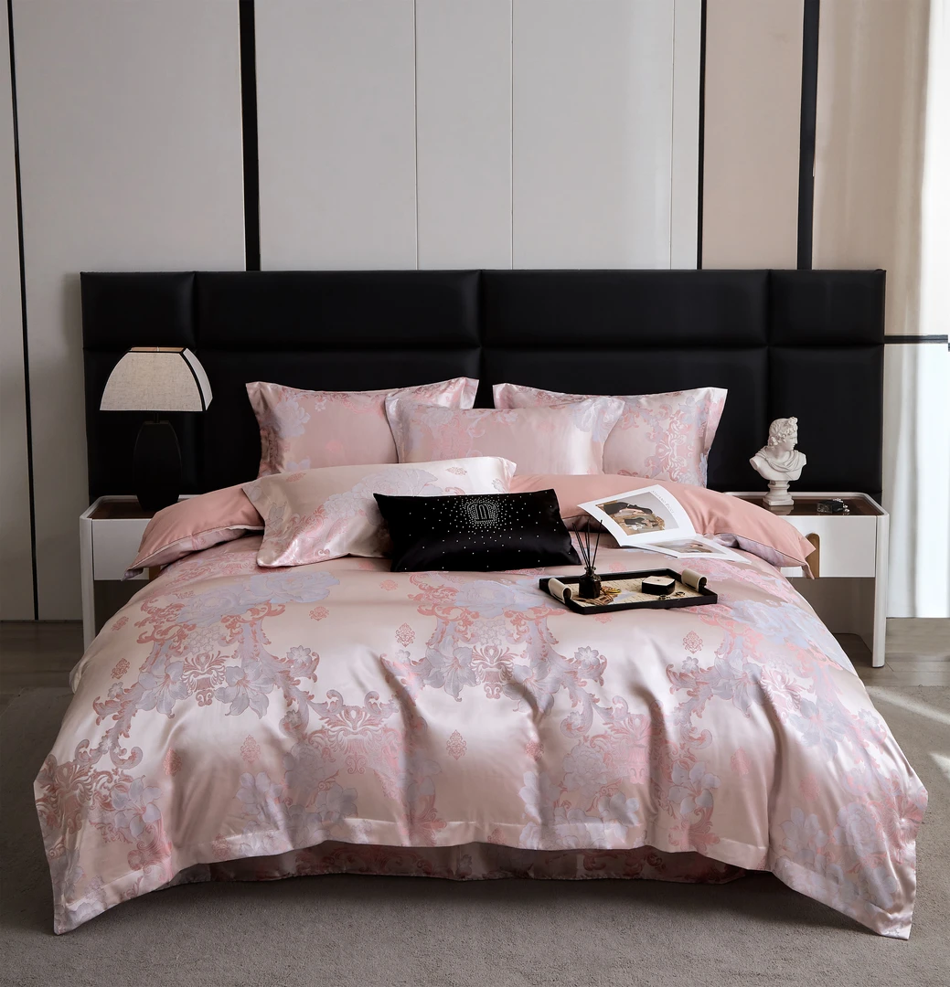 西雅图  贡缎提花四件套舒适裸睡柔软被套床单加厚轻奢欧式床品