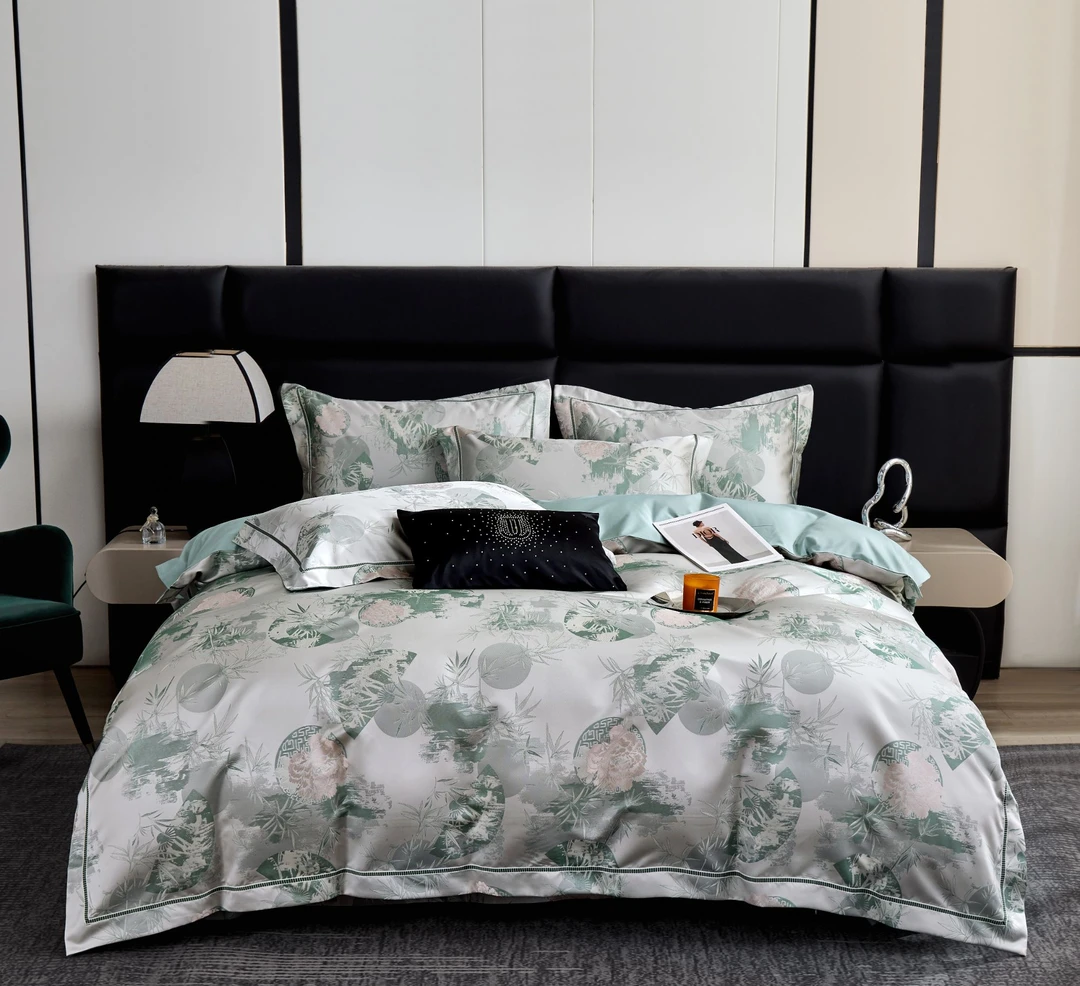 花好月圆 贡缎提花四件套裸睡轻奢透气亲肤欧式高档