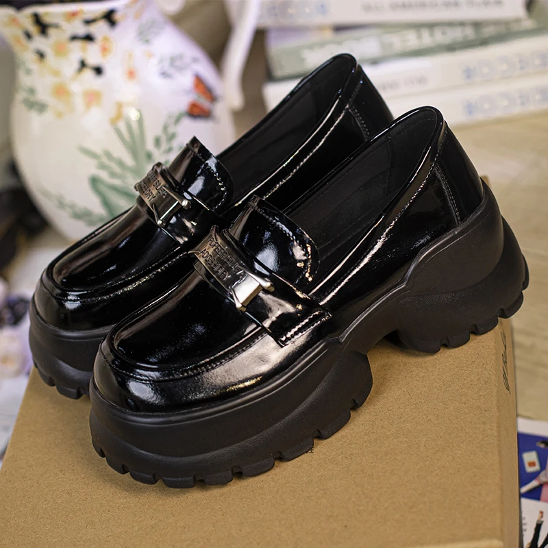 头层牛皮女鞋厚底小皮鞋2024年春秋新款英伦风感皮鞋时尚百搭