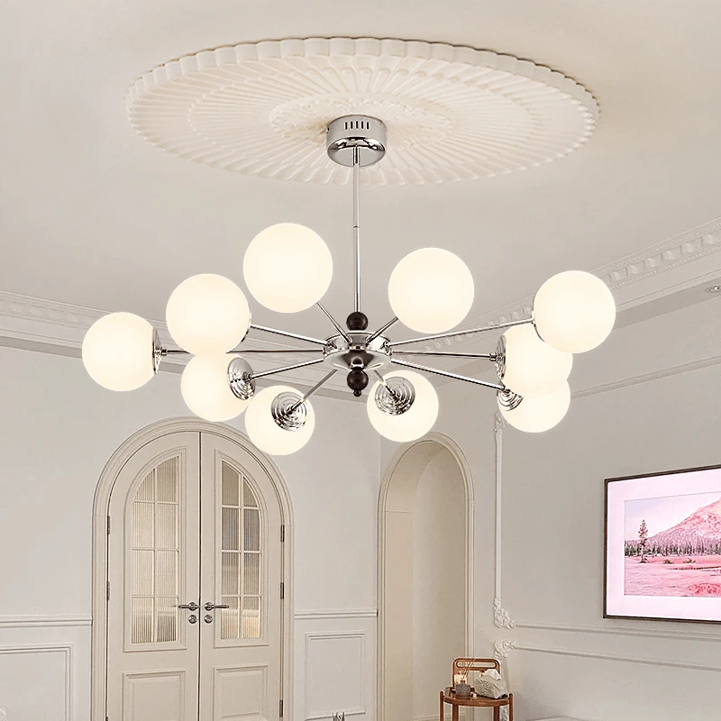 智能语音奶油风客厅吊灯2024新款北欧轻奢魔豆吊灯创意个性餐厅灯