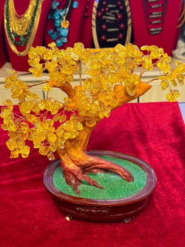 家用摆件黄晶树精致