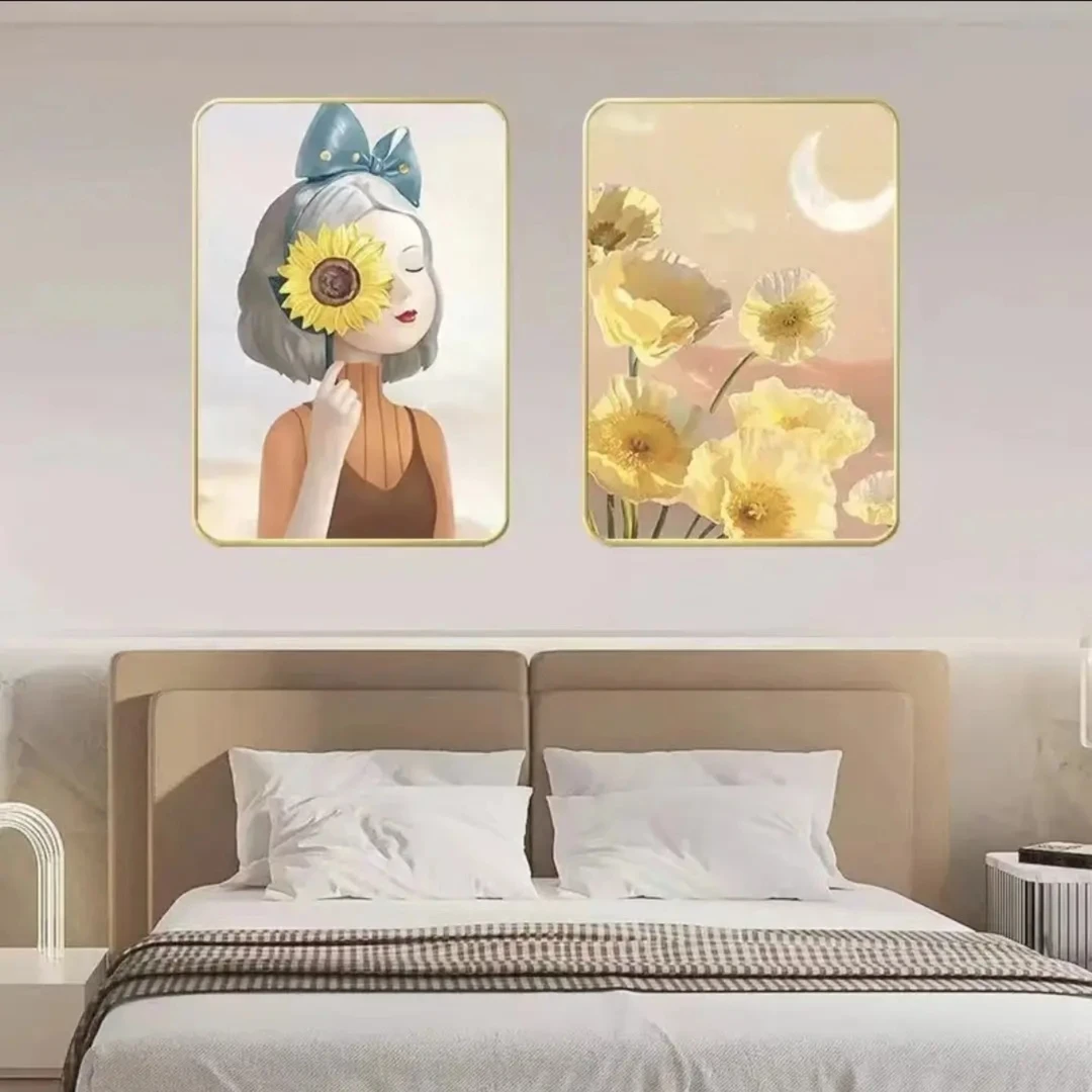 新款双联儿童卧室床头装饰画