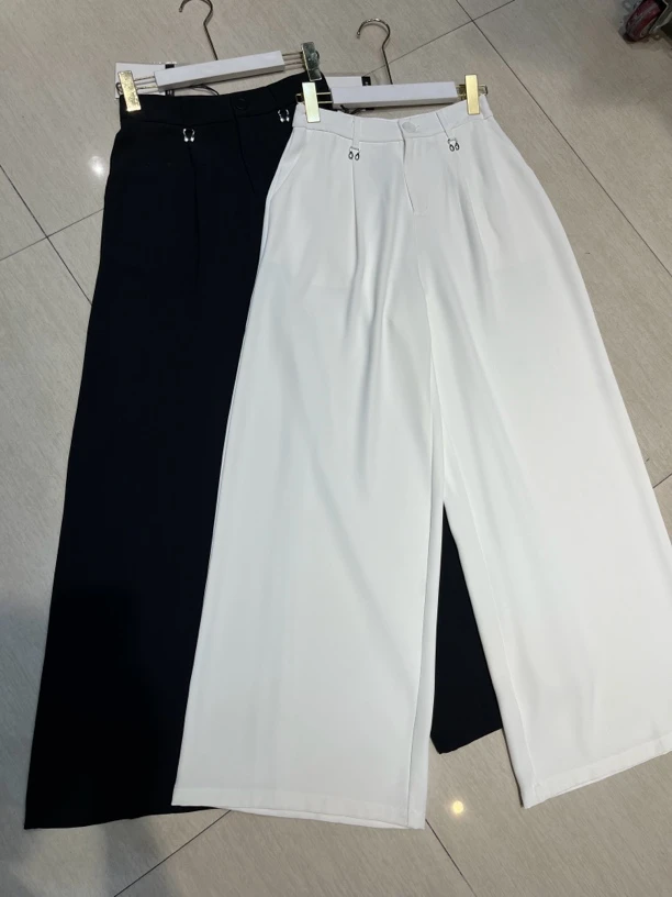 9008-B-4-3-3新款丝滑垂坠阔腿裤新款拖地直筒裤气质显瘦百搭西裤