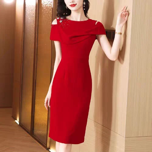 234004-G-1-1-1新款连衣裙女时尚气质高级感显瘦别致中长包臀裙子