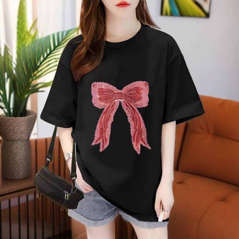 重磅洋气百搭t恤女短袖夏季新款宽松中长款打底衫显瘦上衣服女ins