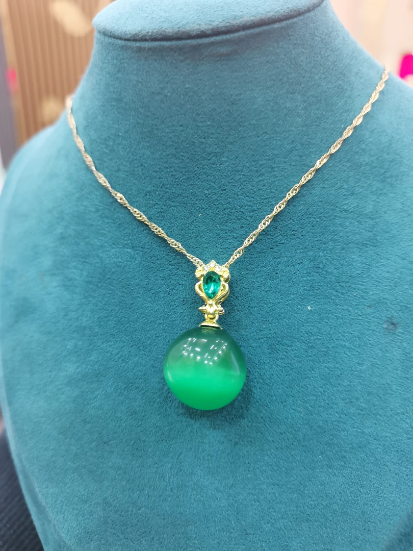 合金亚克力吊坠 非金属项链 豪哥严选经典一线天圆珠吊坠