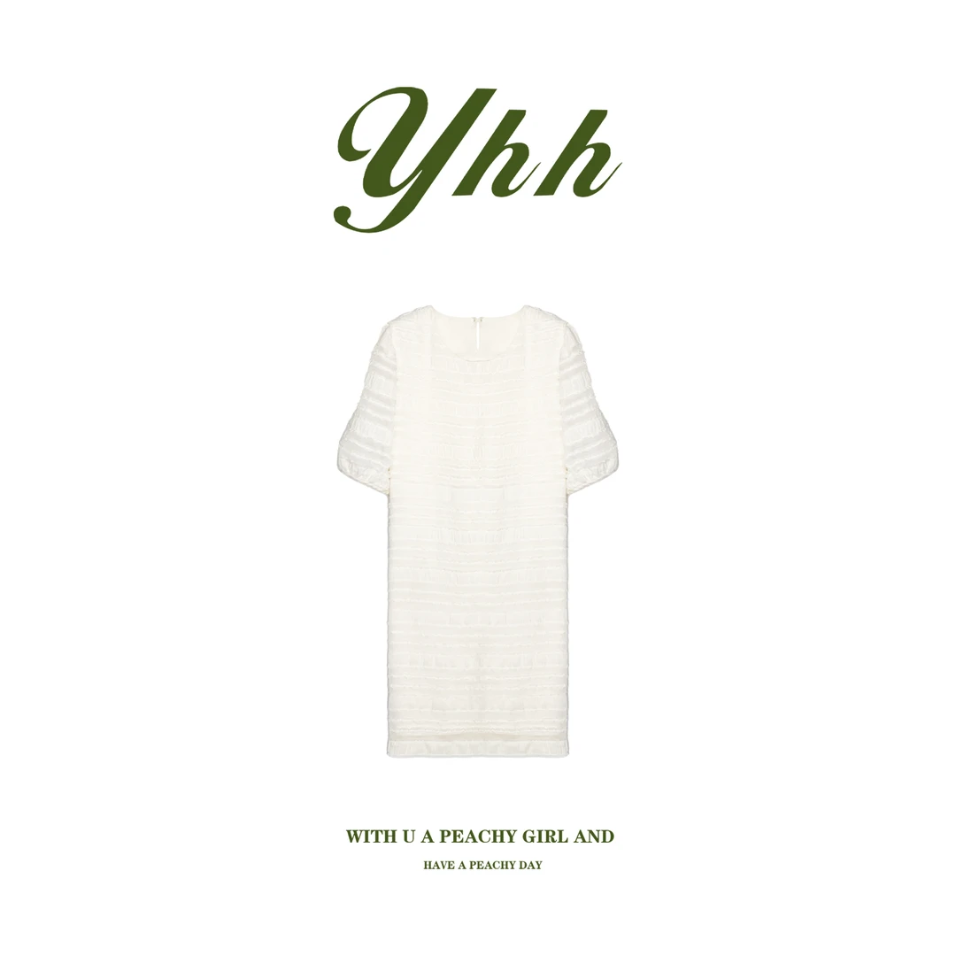 【YHH】夏季时尚透气网纱蓬蓬连衣裙-YHQ4054